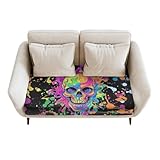 Vuriqeby Skull Printed Sofa Seat Slipcovers Classic Couches Furniture Protector for Sectional Armchair Loveseat with Elastic Bottom Size M