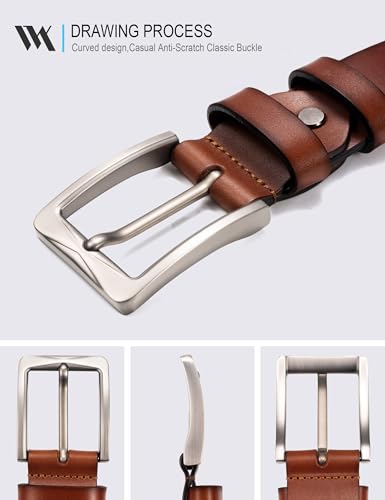 Image of WOLFANT 1.5 inch Full Grain Leather Belt for Men,100% Italian Solid Leather