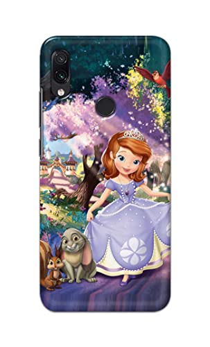Image of PRINTFIDAA Cartoon Little Girl with Crown and Pet Animals Printed Designer Hard Case for Redmi Note 7 / Redmi Note 7 Pro /Redmi Note 7S Back Cover -(e) RPM1008