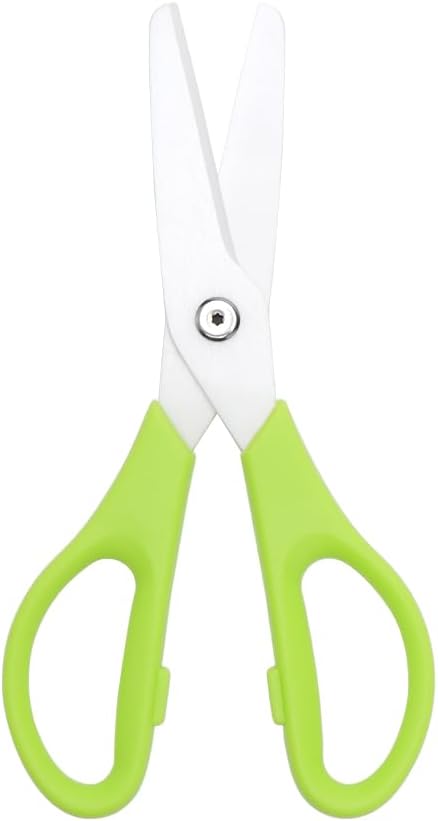 Ceramic Kitchen Scissors 8″ Ceramic Blade Scissors White Sharp Blade with Green ABS Handle Cooking Shears for Office School Crafting Kitchen (Green)