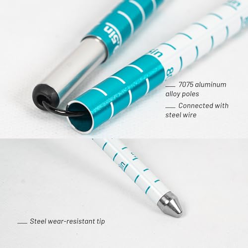 G2 GO2GEHTER 7075 Aluminum Alloy 270cm Backcountry Avalanche Rescue Probe with Storage Bag, Folding Design, Easy to Storage and Carry (Blue&White)