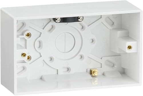 Extra Deep Plastic Double 2 Gang Surface Mounted Pattress Back Box 47mm - White
