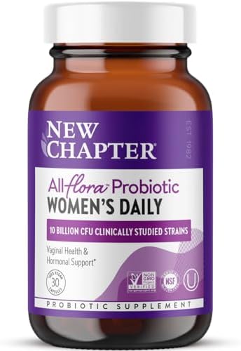 New Chapter Probiotics for Women – 30 ct (1 Month Supply), Women’s Daily Probiotic with Prebiotics and Probiotics for Vaginal Health & Chaste Tree for Hormonal Support, 100% Vegetarian, Non-GMO