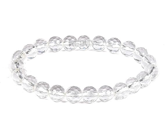 Natural Sphatik Clear Quartz Crystal Bracelet Lab Certified 8 mm Semi Precious Gemstone Unisex AAA Grade Premium Stretchable Band Bracelet for Healing Meditation (B0CSBZKQZJ) Amazon Price History, Amazon Price Tracker