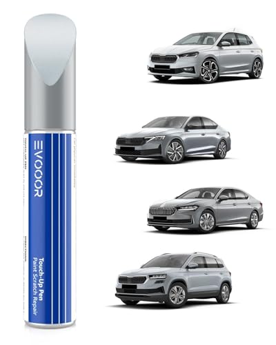 EVOOOR 2Y2Y/ S9R Blanc Lune Perleffekt Retouche de peinture pour Skoda, réparation des rayures pour voiture, solution rapide et facile pour la réparation.