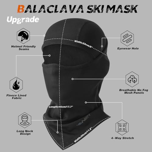 Image of YANIKY Winter Balaclava Ski Mask for Men Women Breathable Warm Face Mask | Windproof Thermal Fleece Face Cover for Cold Weather Winter Gear for Skiing Snowboard Motorcycle Cycling Outdoor Work