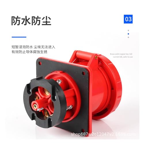 Conector industrial ZQ-344 125A 4 orificios IP67 miniatura 4