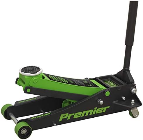 Sealey 3 Tonne Trolley Jack, Car Jack, with Rocket Lift - Green - 3040AG