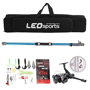 LIUTT Household Kit d’attelage de pêche portable durable avec appât de ligne et hameçon 2,1 m