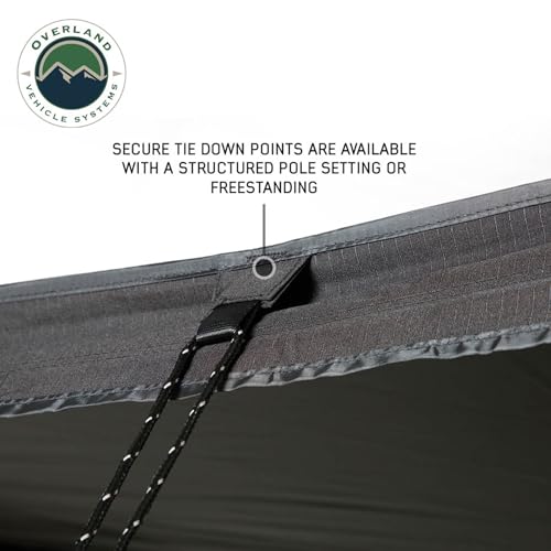Image of Overland Vehicle Systems - XD Nomadic 270 LTE - Awning w /Lights, Driver Side, Black Trim w /Black Travel Cover