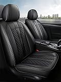 Ensemble complet de housses de siège avant et arrière pour Dodge Grand Caravan 2016-2020 – Housses de siège imperméables en similicuir – Noir MH54