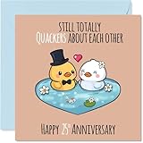 Glückwunschkarte zum 25. Jahrestag für Frauen und Männer – Still Quackers About You – Glückwunschkarte zum 25. Jahrestag für Ehefrau, Begleiter, Freund, Partner, 14 cm Hochzeitstag, Grußkarten