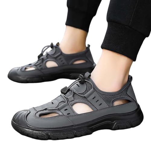Men's Summer Closed Toe Sandals Breathable Outdoor Walking Shoes for Beach Travel Casual Comfort Lightweight Slip4