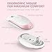 iClever Wireless Keyboard and Mouse Combo - 2.4G Portable Wireless Keyboard Mouse with Rechargeable Battery, Ergonomic Design, Full Size, Slim & Thin, Stable Connection, Adjustable DPI, Rose Gold