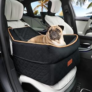 Dog Car Seat for Small Dogs, Memory Foam Dog Booster Seat for Dogs Under 35 lbs, Detachable & Washable Dog Car Seat for Front & Back Seats, Elevated Pet Car Seat with Storage Pockets
