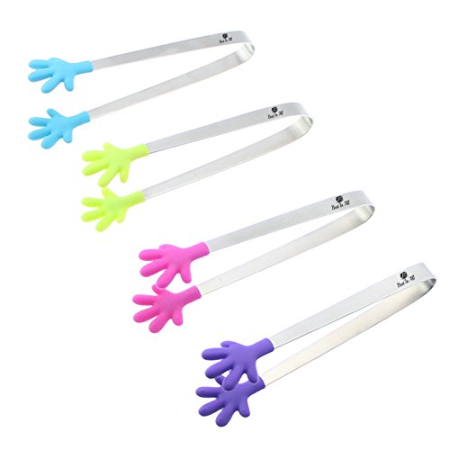 Best Ever Premium Mini Tongs (Set of 4). Perfectly designed high quality Silicone Mini 5 inch Tongs! Best Kitchen gadgets from Best In All