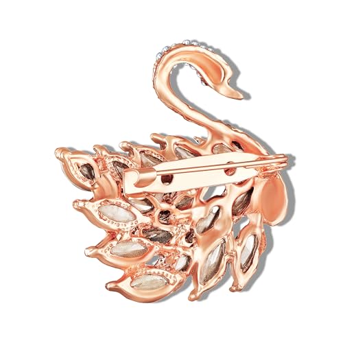 Image of Mahi Sparkling Studed Crystals Swan-Shaped Brooch Clothing Accessories for Women (PABP1101151PR)