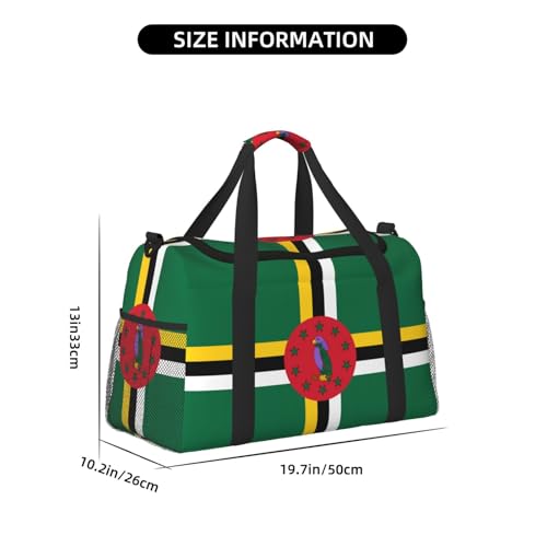Flag of the Commonwealth of Dominica Handheld travel bag weekend bag fitness yoga bag suitable for fitness and other scenarios4