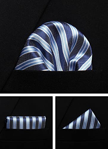 Image of Striped Plaid Polka Dot Mens Tie Formal Necktie Pocket Squares Ties Clips Cufflinks Classic for Men Set