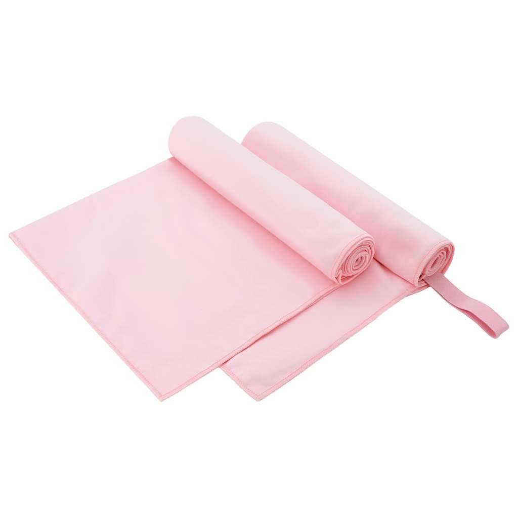 Sporthandtücher 2 Stück Rosa 100 x 50 cm aus Polyester und Polyamid, schnelltrocknend, saugstark, weich, ideal für Sauna, Fitnessstudio, Schwimmbad, Wellness, Strand und Bad