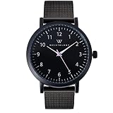 Wristology Olivia Mini Black Womens Watch with Numbers- for Nurses Face Analog Easy to Read Watch wi