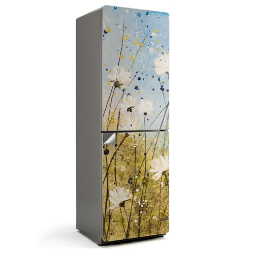 Vinilo para nevera alta calidad diseño acuarela pradera 60x190 cm 2