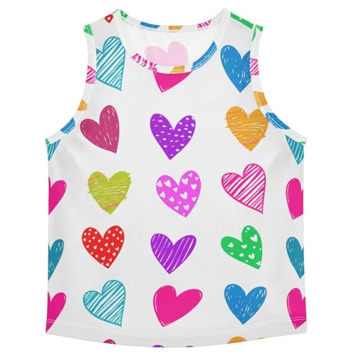 J JOYSAY Doodle Heart Shape Boys Tank Top Sleeveless Muscle Shirts Quick Dry Kids T-Shirts 3-15T