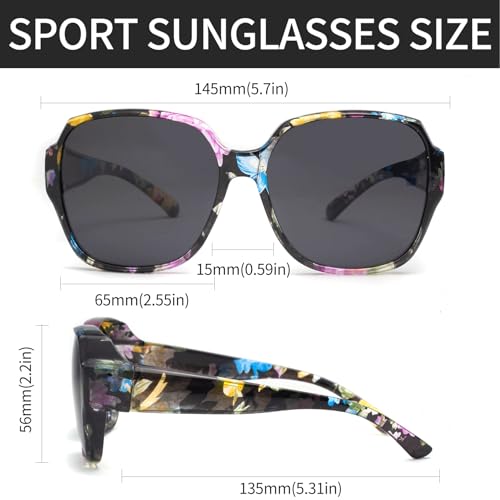 Image of JIMMY SUNSHINE Sunglasses Fit Over Glasses for Men Women Fit Over Prescription Glasses Lightweight Square Frame