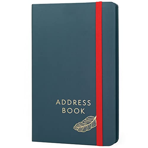 Boxclever Press Small Address Book with 432 Spaces. Address Books with Alphabet Index hardback, Pocket & Change of Address Labels. Perfect Gifts for Women 21 x 13 cm