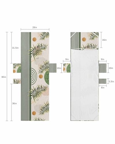 Green Geometric Beach Lounge Chair Towel Cover, Soft Chaise Lounge Towel with Side Pockets Patio Pool Chairs Cover for Beach/Pool Sunbathing 29x85 Summer Botanical Modern Abstract Art