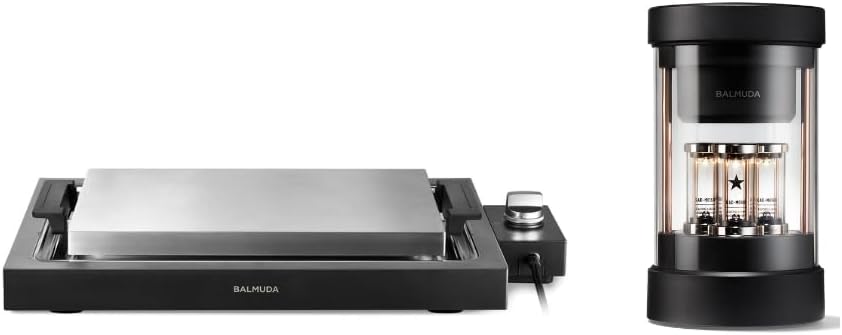 BALMUDA Combo Pack: The Teppanyaki & The Speaker | 6.6mm Cladding Plate Hot Plate & Rechargeable Portable Bluetooth Speaker