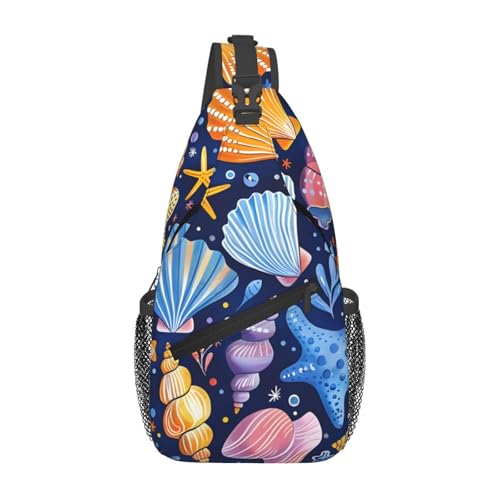 Bolso tipo bandolera Sling Ocean Shell Starfish unisex