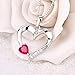 YL Heart Necklace 925 Sterling Silver Love Heart Pendant with Cubic Zirconia Ruby Birthstone Double Red Heart Jewelry