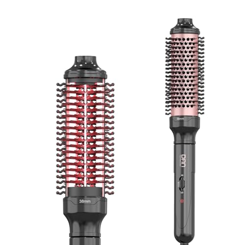 1.5 inch Thermal Brush, Dual Voltage Heated Round brushe,curlingBrush for Blowout Look, Dual PTC Fast Style heated brushs,Ceramic thermal RoundBrush Makes Hair Shinier &amp; Smoother,(Black)