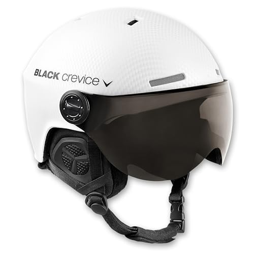 Black Crevice Skihelm mit Visier, Gstaad, BCR143921, weiß Carbon, Gr.