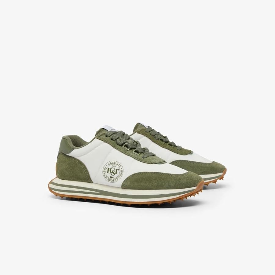 Amazon.com | Lacoste Women's L-Spin Sneaker, Khaki/White, 5