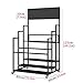 Home Gym Storage Holder Heavy Duty Yoga Mat Storage Cart with Wheels, 3 Layer Large Rolling Foam Roller Holder Organizer for Commercial Gym/Yoga Studio(Black)