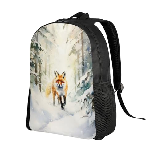 Travel Unisex Backpack Fox Winter Forests Snow 16Inch Durable Backpack Gym Casual Daypack for Women Men Gift2
