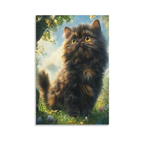 Impression sur toile chat persan de qualite pour salon