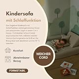 Angelove Kinder-Sofa aus Kordsamt - Kinderpolstermöbel, Couch, Ausstattung für Kinderzimmer, Beig