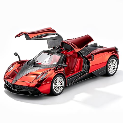 Modelo coche Pagani Huayra 1:24 rojo con luz y sonido miniatura 1