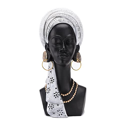 Estatua Busto Mujer Africana Negra 11.8 pulg Resina