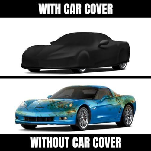Image of Black Car Cover Full Exterior Cover Indoor Protection UV Resistant Car Cover Velvet Elastic Fabric Soft Inner Layer Cover Not Waterproof Accessories for Corvette C6 2005-2013