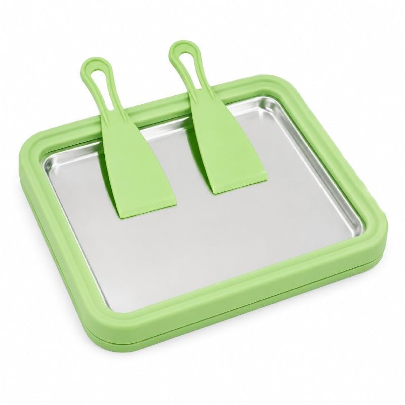 Instant Ice Cream Roll Maker Plate | Non-Stick Cold Frozen Dessert Pan with 2 Spatulas | DIY Homemade Rolled Ice Cream & Frozen Yogurt Making Kit-image-26