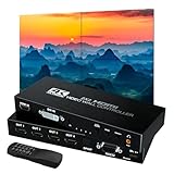 BOOBRIE Video Wall Controller 2X2, Video Wall Processor 4K x 2K HD Display HDMI and DVI Input, 1080P@60Hz Output, 5.1CH Audio,180 Degree Rotate, 9 Splicing Display 2x2, 1x2, 1x3, 1x4, 2x1, 3x1, 4x1