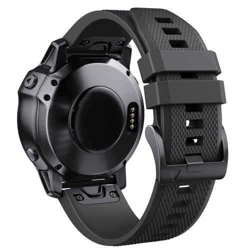 NotoCity Garmin Fenix 5X Correa, Correa para Garmin Fenix 5X Plus/Fenix 6X/ Fenix 6X Pro/Fenix 7X/ Fenix 3, Easy-Fit, Negro