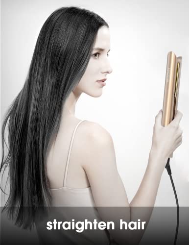 Image of ANGENIL Nano Titanium Flat Iron Straightener and Curler 2 in 1, Fast Heating, Dual Voltage 1 Inch Styling Iron for All Hair Types
