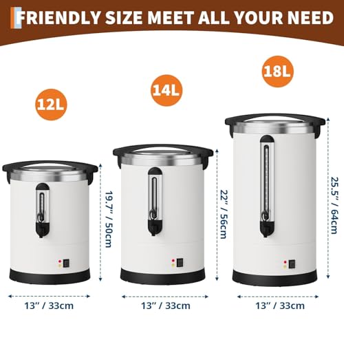 Image of 100-Cup (14L / 3.8 Gallon) Commercial Coffee Urn - Stainless Steel Electric Hot Beverage Dispenser with Double-Wall Insulation, Ideal for Weddings, Parties, Catering, and Buffets