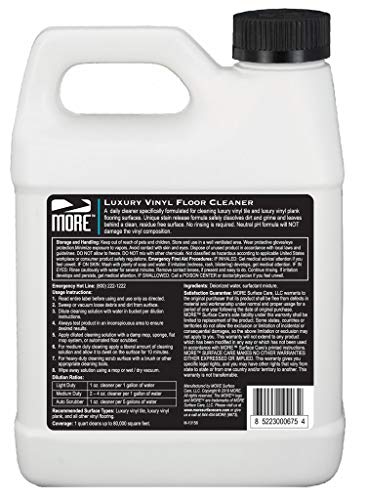 More Luxury Vinyl Floor Cleaner - Water-Based Surface Care Concentrate - For Kitchen And Bathroom Floors - Daily No-Rinse Cleaner - Unscented - Ph Neutral - 32Oz #TOP5