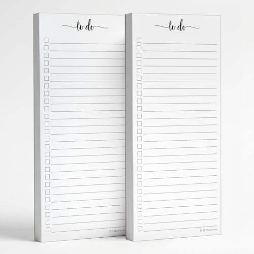 321Done To Do List Notepad, 2-Pack 50 Sheets Each, 3.7x8.5 College Ruled Pad, 70lb Matte Paper, Note...